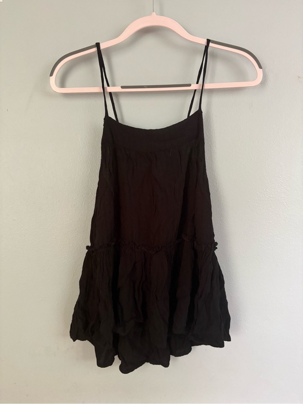 American Eagle Outfitters Black Lace-Trim Spaghetti Strap Tank
